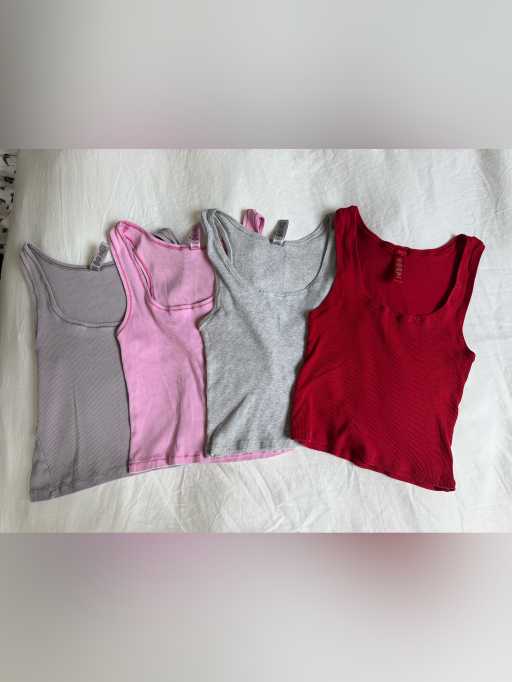 SKIMS cotton rib tanks (set of 4)